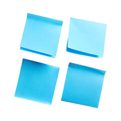 Office Blue Sticky Notes Collection with Clean Transparent Background.