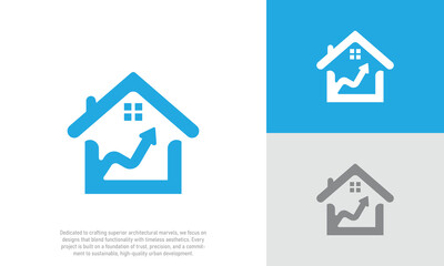 Home Growth Logo, Real Estate Investment Financial Icon