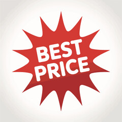 Bold red starburst "best price" vector graphic for special offers and promotions eps vector