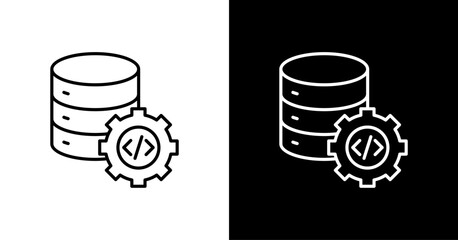 Database  White Icon Set Design
