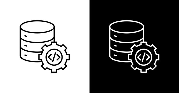 Database  White Icon Set Design