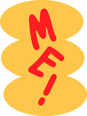 Me Text with Abstract Shape