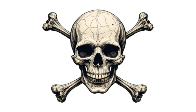 Skull and bones PNG