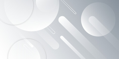Abstract gray background with white circle simple. overlap layer on bright space with lines studio art simple good nice. Digital future technology concept simple art modern design vector background. 
