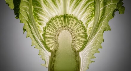 Stunning Image Showcases The Intricate Details And Delicate Structure Of Fresh Green Lettuce