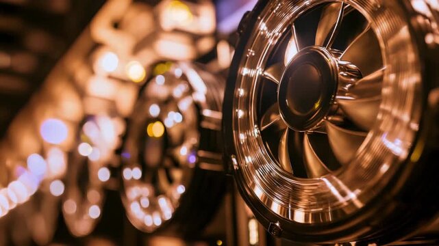 Cooling systems operate efficiently at a tech event, highlighting advanced engineering and innovative design principles in a modern setting