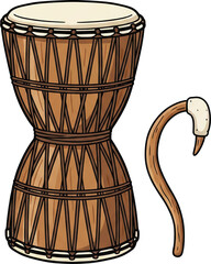 Dùndún Talking Drum with Beater