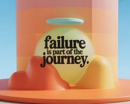 Failure is part of the journey inspirational quote on a soft pastel background - Powered by Adobe