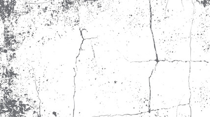 Fototapeta premium Abstract grey grunge texture with cracks and splatters on white background for distressed effect vector