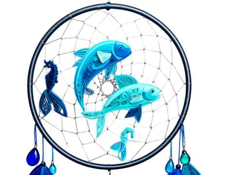 Creative Dreamcatcher Illustration with Reimagined Web, Transparent Background