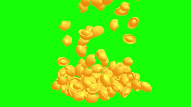 Chinese gold ingot yuan bao. Wealth, prosperity, fortune lucky success. Traditional Chinese New Year culture. 3d render animation available in FullHD and 4K video