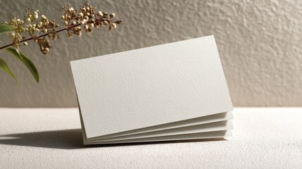 Business Card Display on Subtle Textured Paper