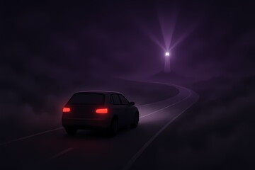 Fototapeta premium car driving in night