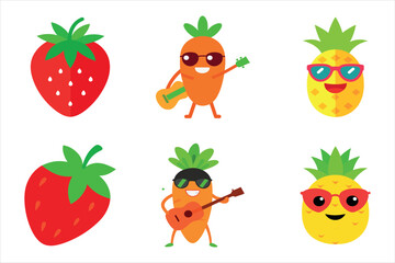 set of fruits and vegetables