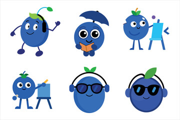 Cartoon Fruits Vector Illustration for Kids Design