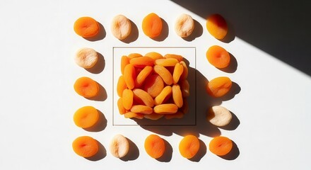 Sunlit Apricots Composition: A Vibrant Arrangement of Dried Fruit Delights