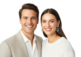 Stylish Duo Posing in White on White