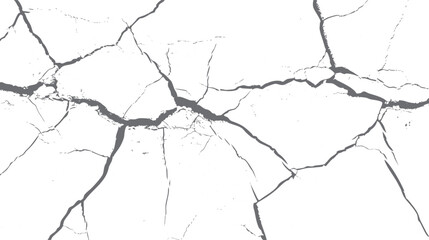 Abstract pattern of dark gray cracks on a white textured surface resembling dried mud or cracked earth