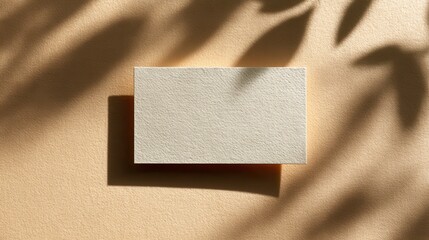 Business Card Mockup with Soft Shadows on Paper Texture