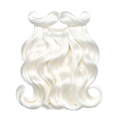 Detailed white beard and mustache with flowing curls