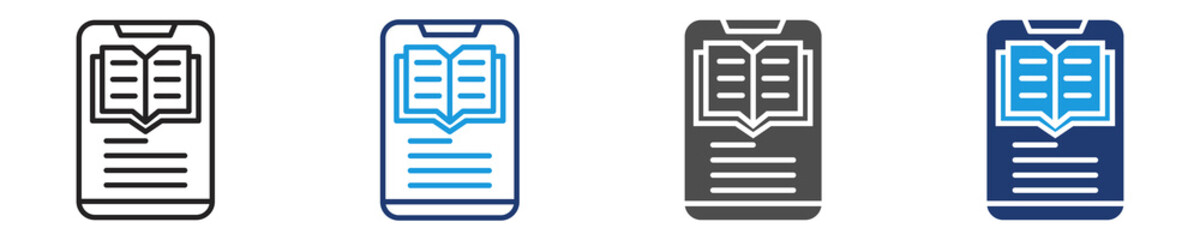 e-books icon set multiple style