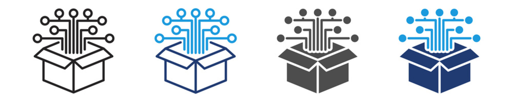 digital product icon set multiple style