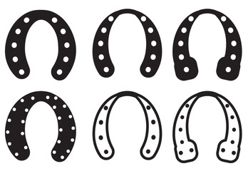 Horseshoe Vector Art Ready Icon 6 Set Illustration silhouette Races Icon