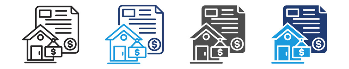 rental properties icon set multiple style