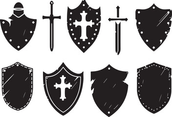 Medieval Shield Silhouette Set