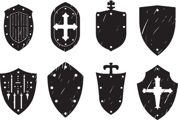 Medieval Shield Silhouette Set