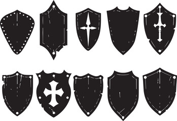 Medieval Shield Silhouette Set