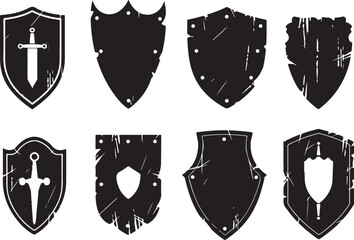 Medieval Shield Silhouette Set
