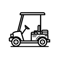 Naklejka premium Golf cart vector illustration for transportation and recreation outline icon design isolated 100