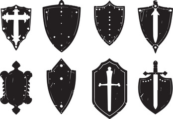Medieval Shield Silhouette Set