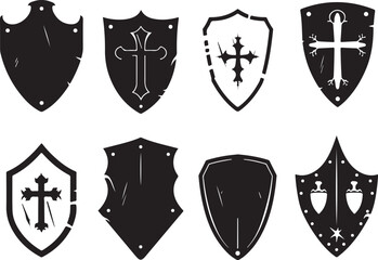 Medieval Shield Silhouette Set
