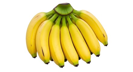 Vibrant Yellow Banana Bunch, Fresh and Ripe, Isolated on Clean White Background