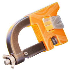 hacksaw 3d render icon, construction illustration