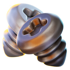 screw 3d render icon, construction illustration