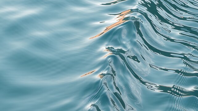 Beautiful tranquil water ripples reflecting sunlight forming abstract patterns and creating soothing textures