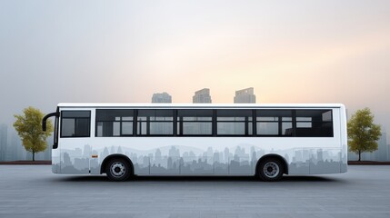 Urban Bus Wrap Mockup with Spacious Design Area