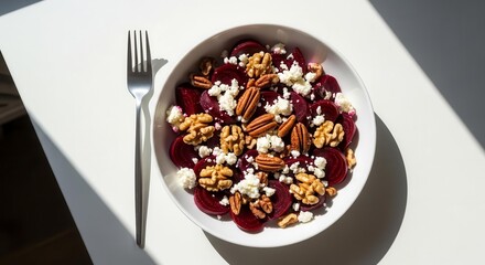 Vibrant Beetroot Salad Composition: Healthy, Fresh, and Delicious Gourmet Plate