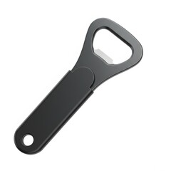 Sleek Black Bottle Opener Isolated on White Background perfect for e-commerce product listings, website banners, menu