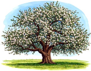 Blooming apple tree in spring