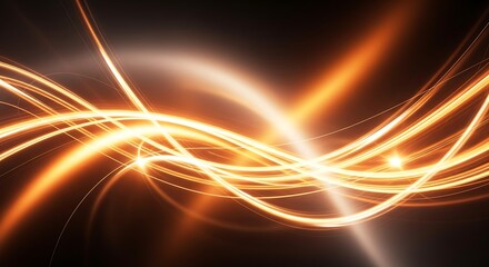 Dynamic abstract glowing orange light trails modern background