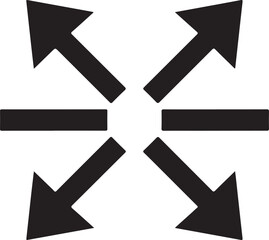 Four Arrows Pointing Outward from Center Keywords: arrows, outward, expand, spread, direction