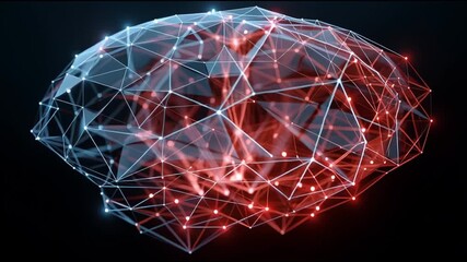 Ontology philosophy concept. Knowledge. Existence understanding. Metaphysics concept. Cognition understanding. Abstract representation of a brain using glowing geometric shapes. - Powered by Adobe