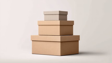 Simple Stacked Box Packaging Mockup with Two Views