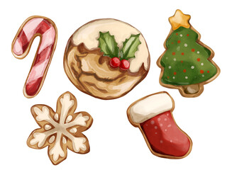 Christmas watercolor cookies 