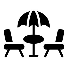 restaurant beach Solid icon