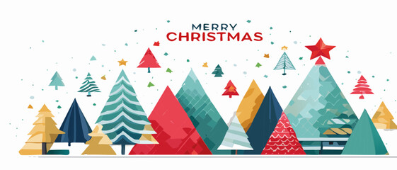 Merry Christmas and Happy New Year banner, greeting card, poster vector graphic design